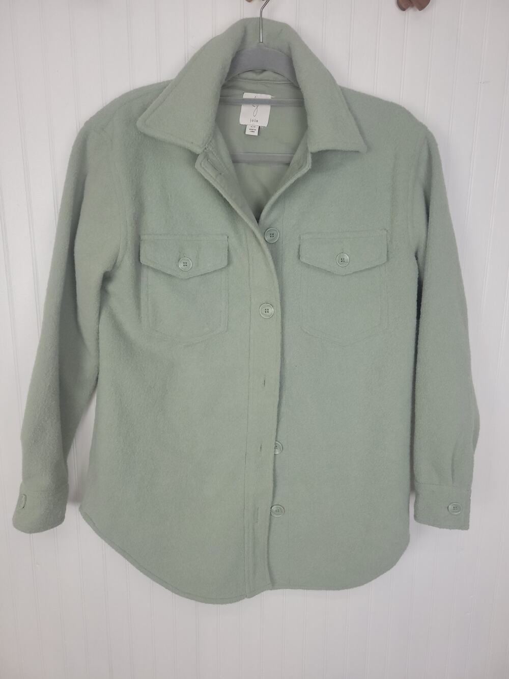 Joie Button Front Sage Green Shacket Women's Size Small